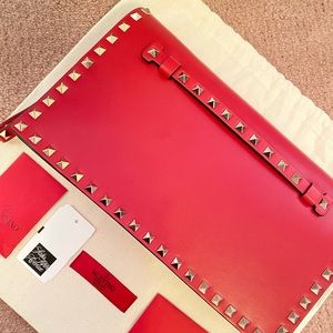 Valentino Rockstud Red Clutch